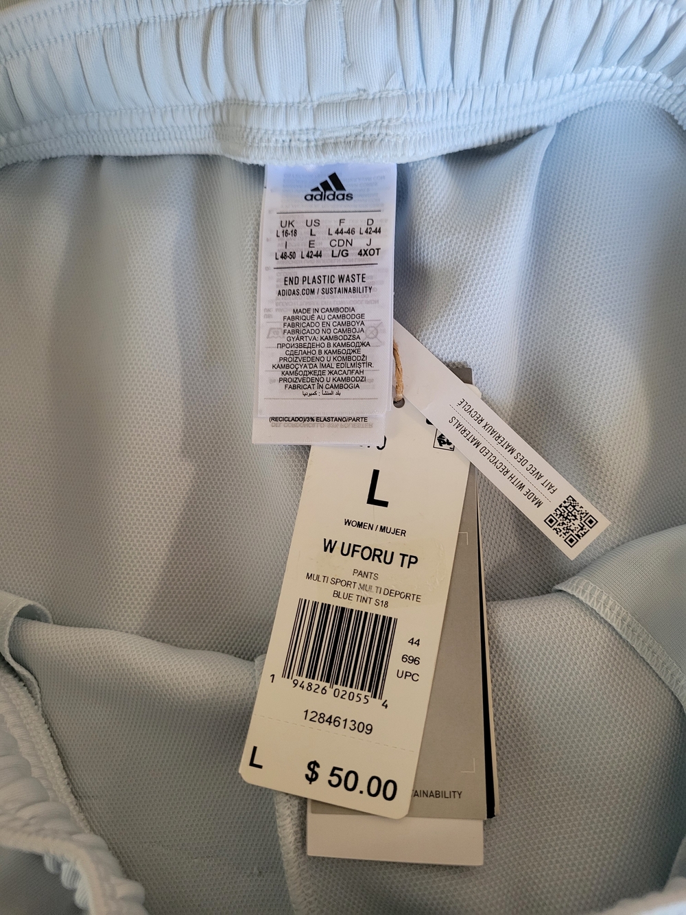 adidas Wide Leg Track Pants in Light Blue - Picture 8 of 14